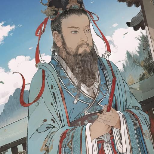 01107-3563800731-masterpiece,  best quality,   extremely detailed CG, Zen atmosphere,  anime screencap, long beard, 1 boy,  Daoist uniform,  long.png